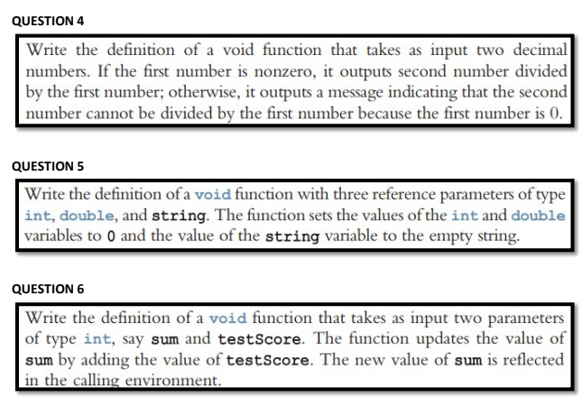 a program that contains user-defined functions? QUESTION 2 Write the definition of