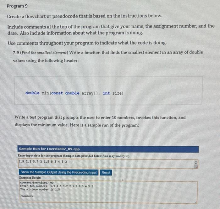 C++ Create a flowchart or pseudocode that is based on the instructions