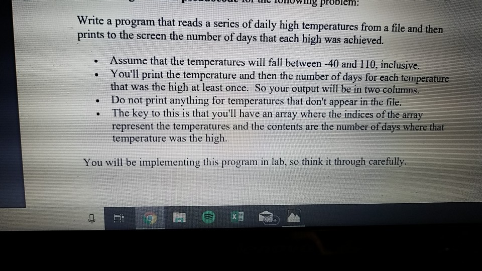  u he Tunowing problem Write a program that reads a series