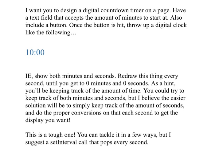  Need help with Javascript Assignment. I want you to design a