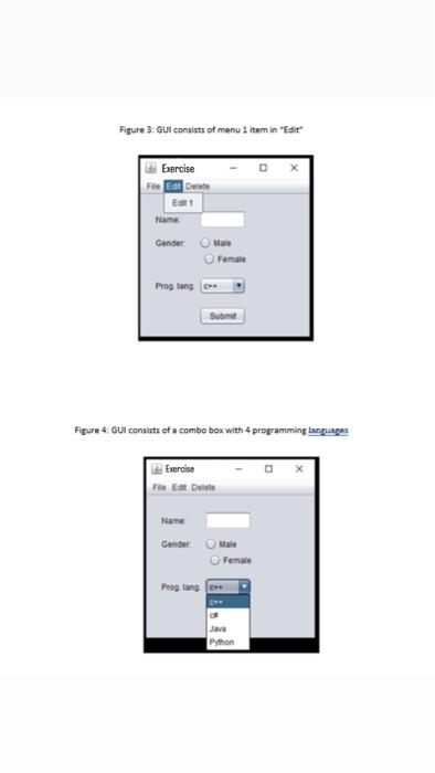 Figure 2: GUi consists of menu 2 items in "Eile" Figure 3: