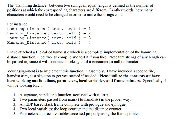 Assembly Language #include #include char str1[] = "text"; char str2[] = "test";