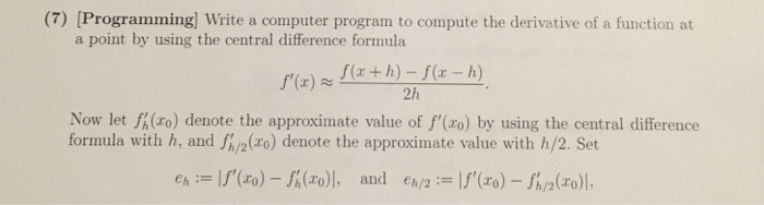  Using a matlab code (7) [Programming] Write a computer program to