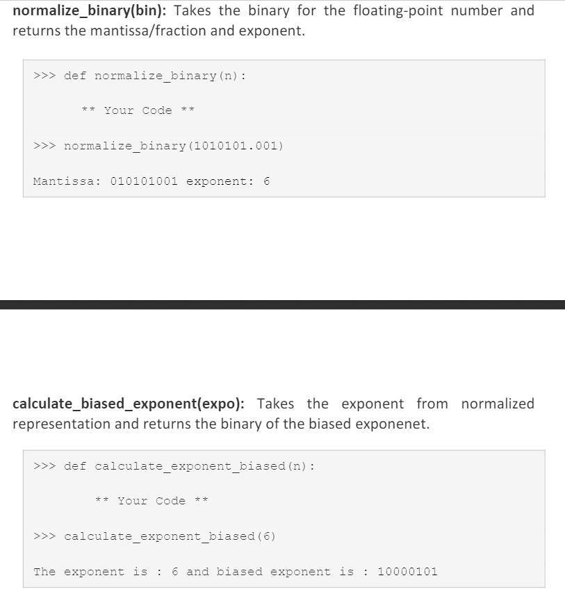 implement a function to convert a decimal floating-point number to and from)