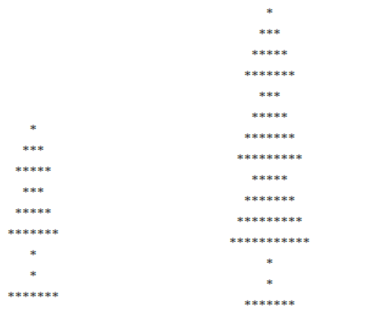 draw different trees. It has a method named drawTriangle that takes as