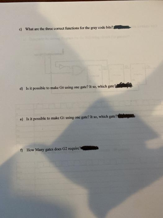 gray code a) Complete the timing diagram. Note this circuit will convert