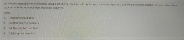 by using python Write down a menu crveni program by using a