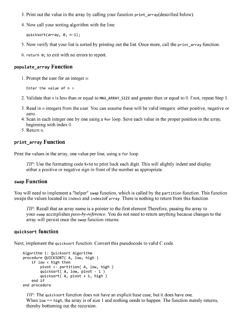of an array Practice using recursion Practice implementing pseudocode More practice with