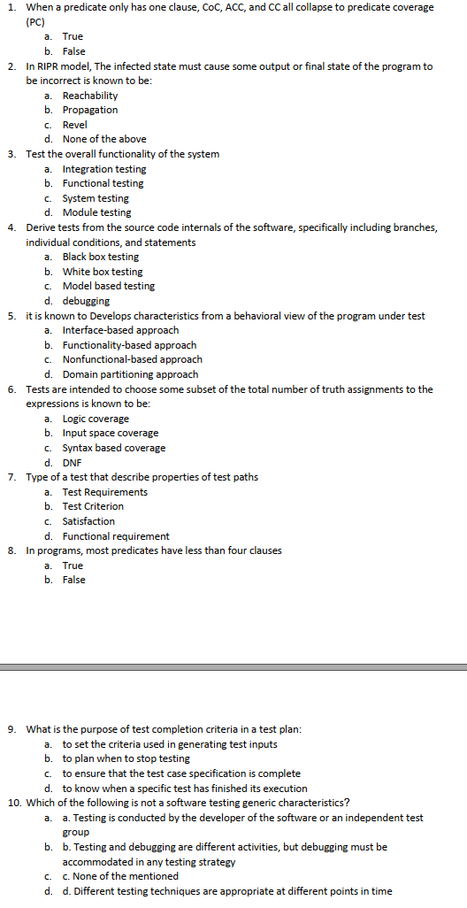  1. When a predicate only has one clause, CoC, ACC, and
