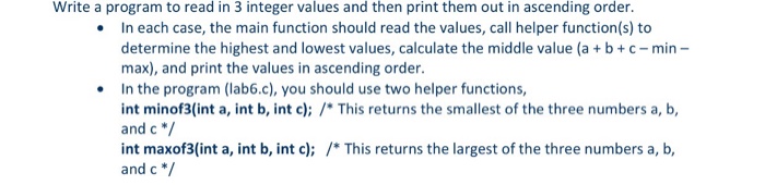  use Quincy, c file Write a program to read in 3
