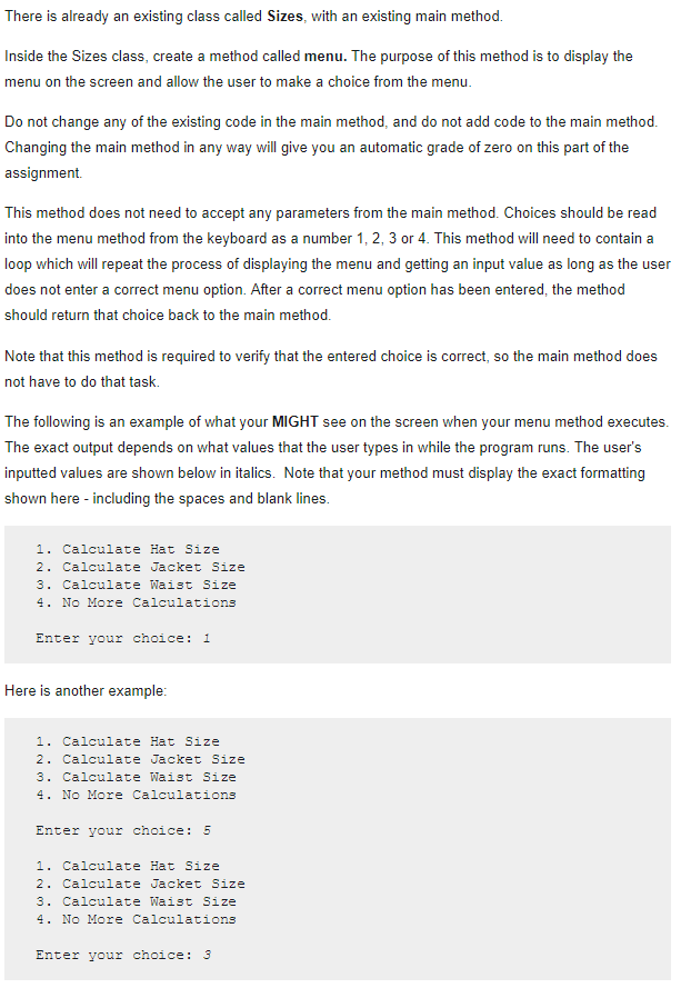 public class Sizes f 5 public static Scanner kbd; public static void