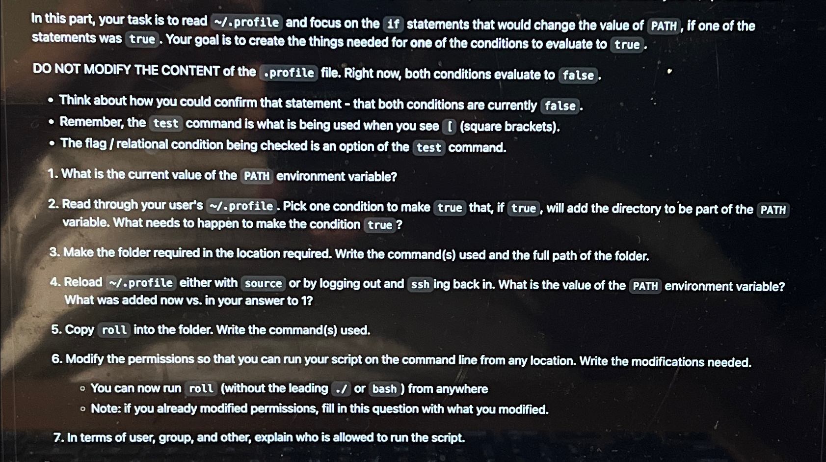  In this part, your task is to read %.profile and focus