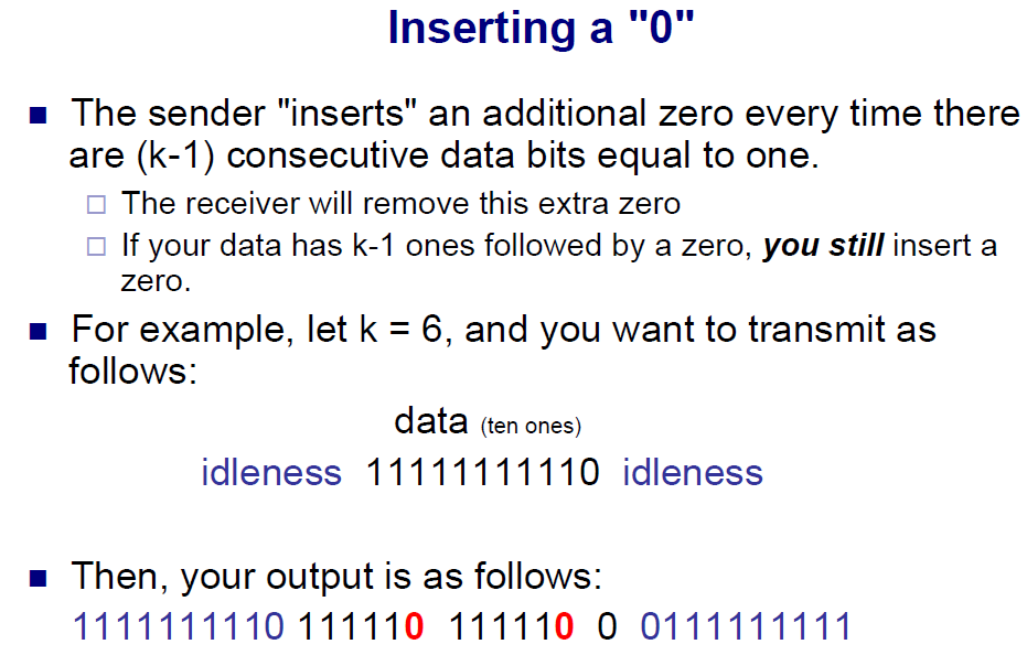 sent are 1110011010110011101 what are the actual bits sent by the sender?