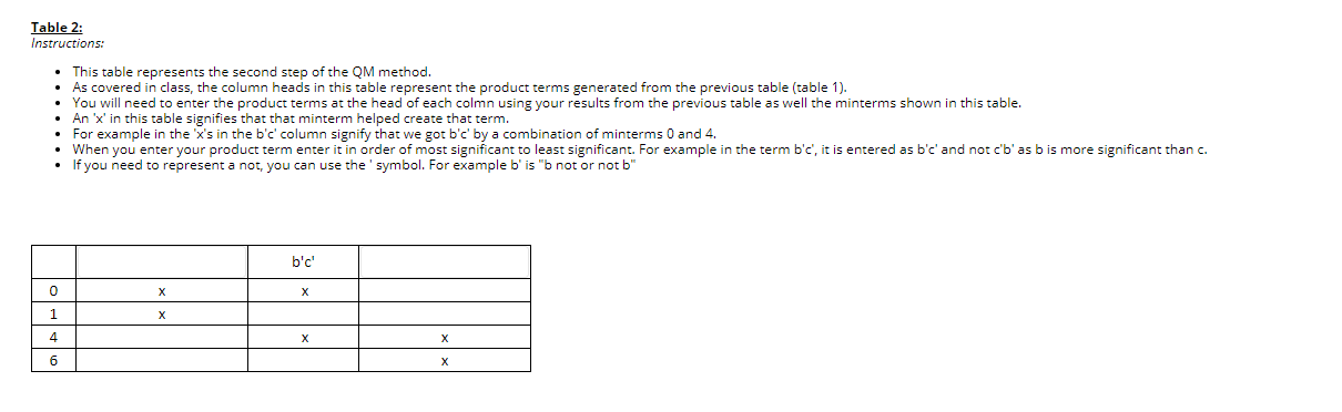 this question, you will be filling in the blanks of two tables