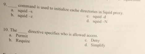 web server or apache server question: 9. command is used to initialize