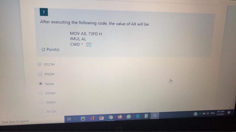 MOV CX, 9DBF: NOT SP XOR CX, SP TEST: POP AX LOOP