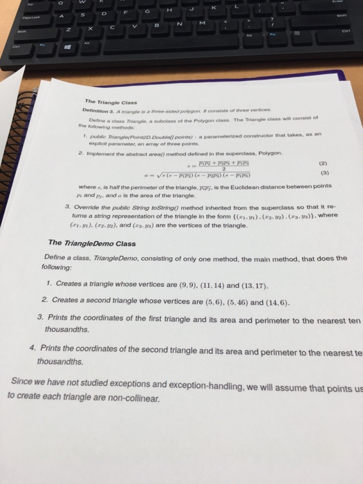 Project Triangle Implementing a subclass and Abstract Methods mmermance me process by