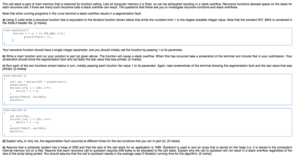Call stack question! Long one... The call stack is part of main