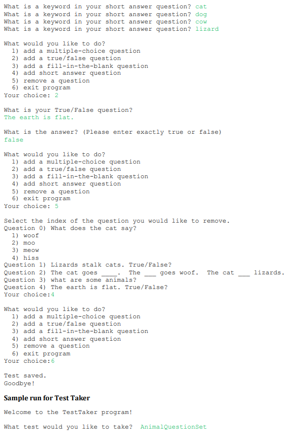 keywords); } package com.jsoftware.test.api; /** * Interface for multiple choice question. A
