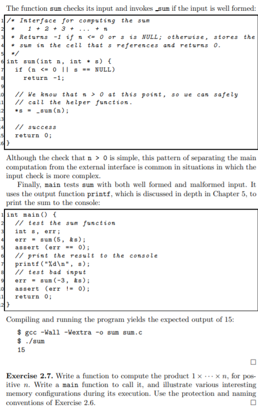Exercise 2.7. Write a function to compute the product 1 n, for
