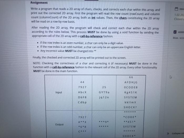 c++ DEA 1.02.20 Closed Assignment Write a program that reads a
