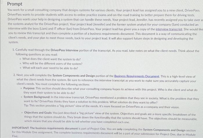  i am only needing help with completing the System Components and