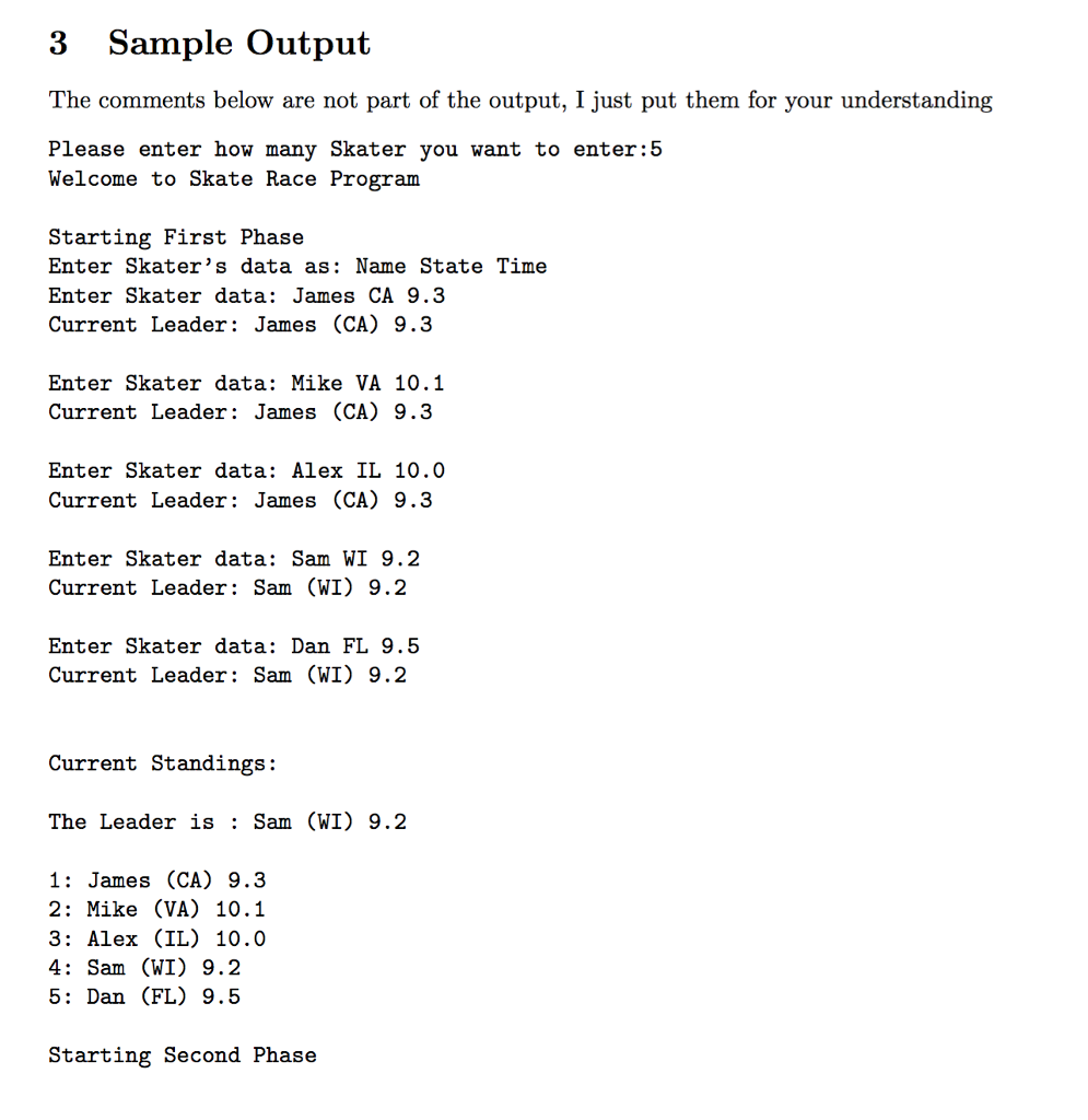 sRace) { //ToDO } private static void phase2(Scanner stdIn, SkateRace sRace) {