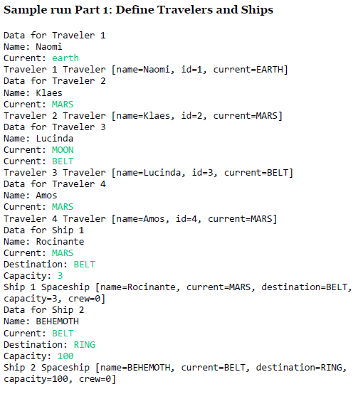 I have so far for that part. Thank you. INSTRUCTIONS: TRAVELER CLASS:
