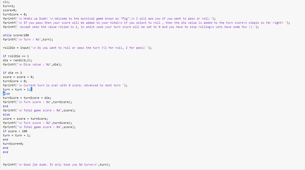 I would like help trying to write a matlab program for playing
