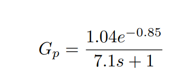 with step response. Gp is the first order plus delay system. whrere