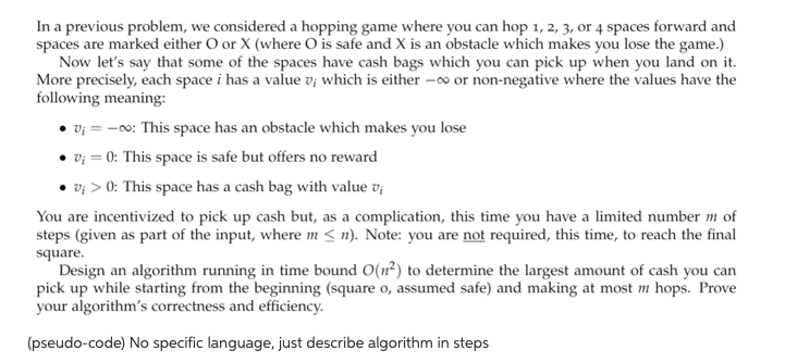 In a previous problem, we considered a hopping game where you