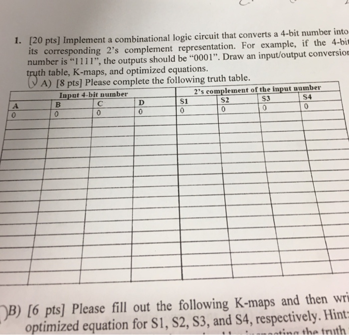  1- Need help with EE/ compE question 1. [20 pts] Implement