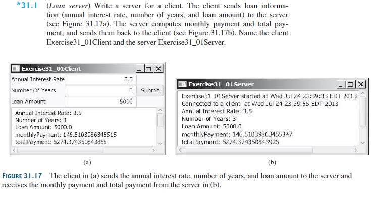 31.1 Java - PLEASE TYPE ANSWER Write a server for a client.