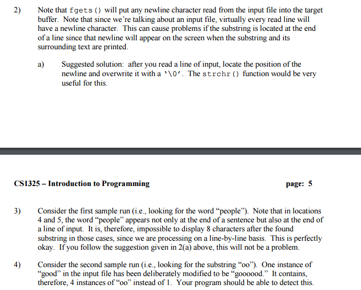 given substring within a single line (and, of course, there may be