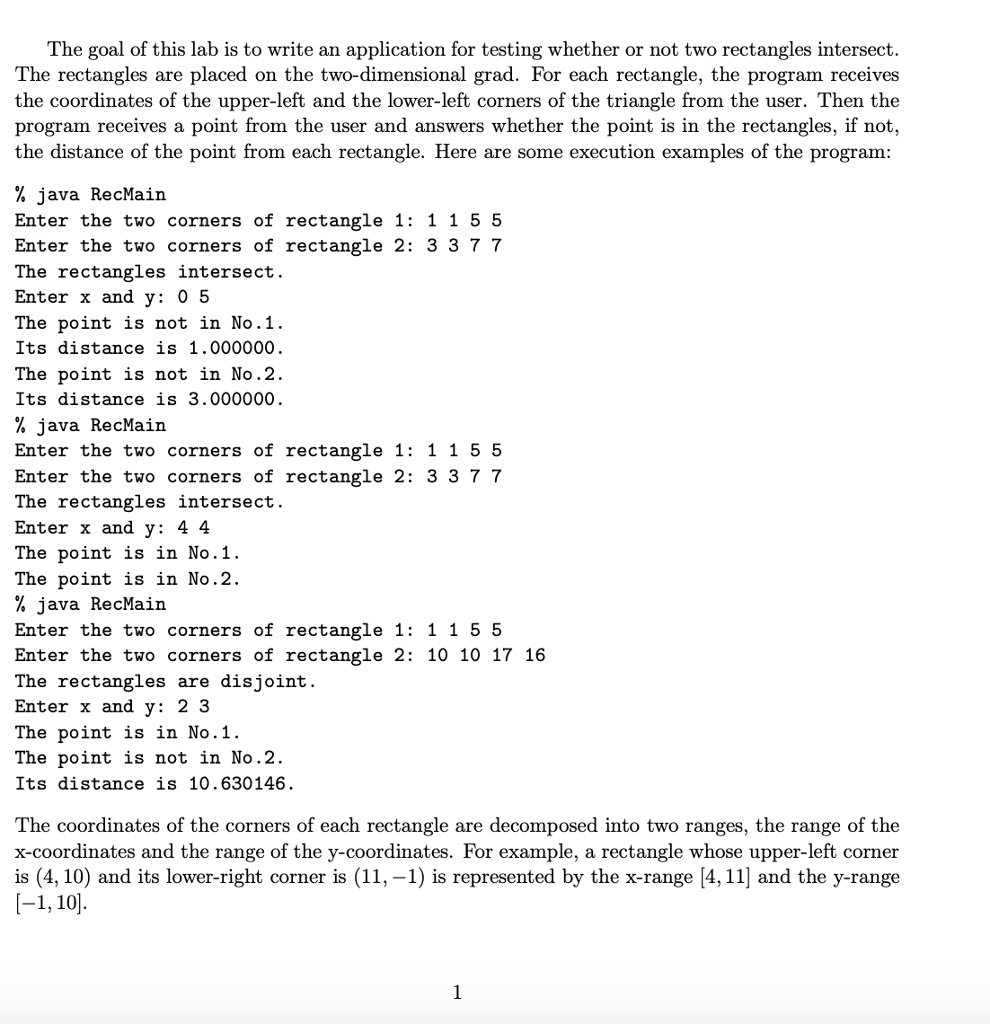  main class RecMain.java: import java.util.*; public class RecMain { public static