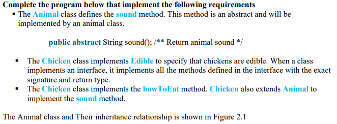 Bluej code: Complete the program below that implement the following requirements The