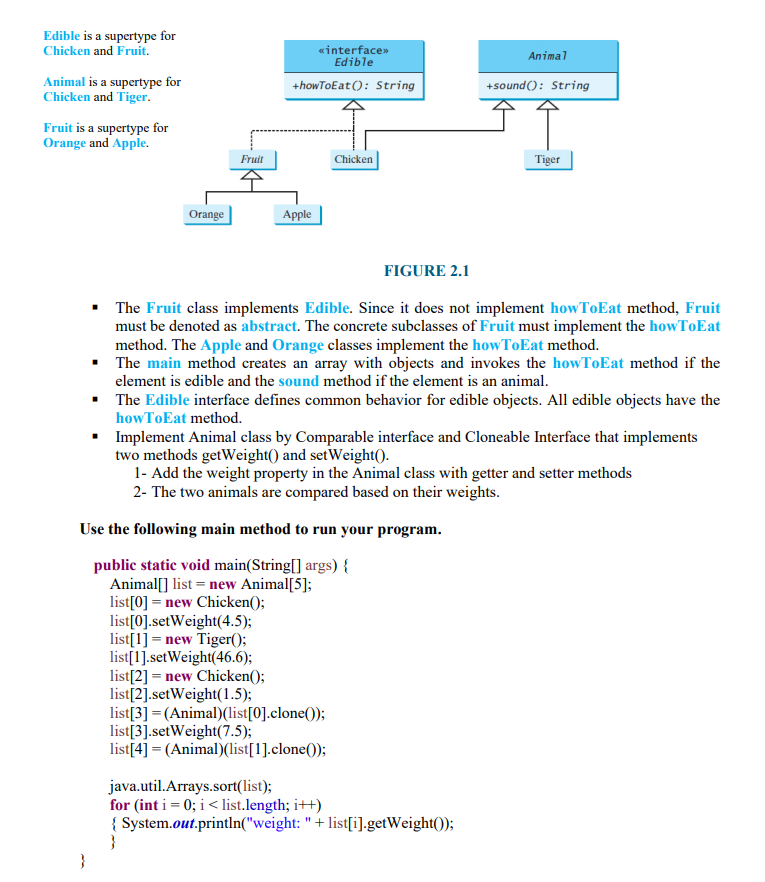Animal class defines the sound method. This method is an abstract and
