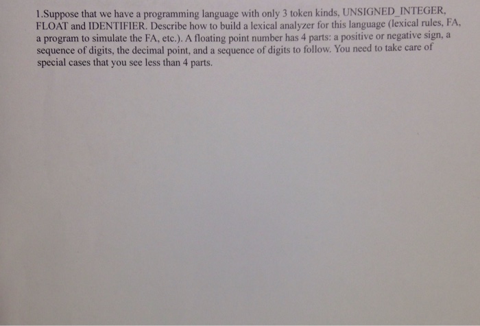  Suppose that we have a programming language with only 3 token