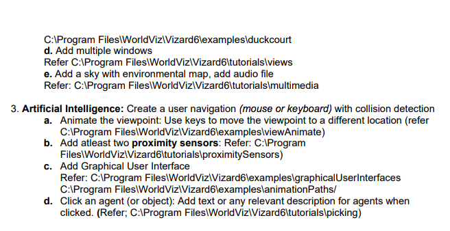 a VR course module environment. You are expected to create an entire