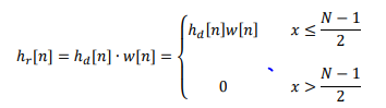 impulse response, wl = , wu = , and N is the