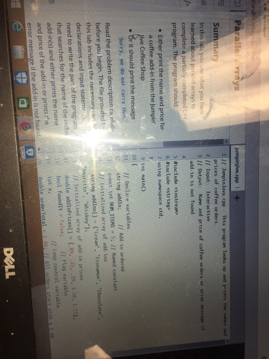  jumpinjive.cpp+ Summary 1// JunpinJava cpp - Thts progran Tooks up and