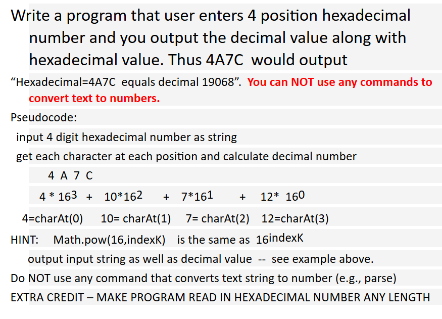  Extra Credit Only.Just a simple Java program. Thanks Write a program