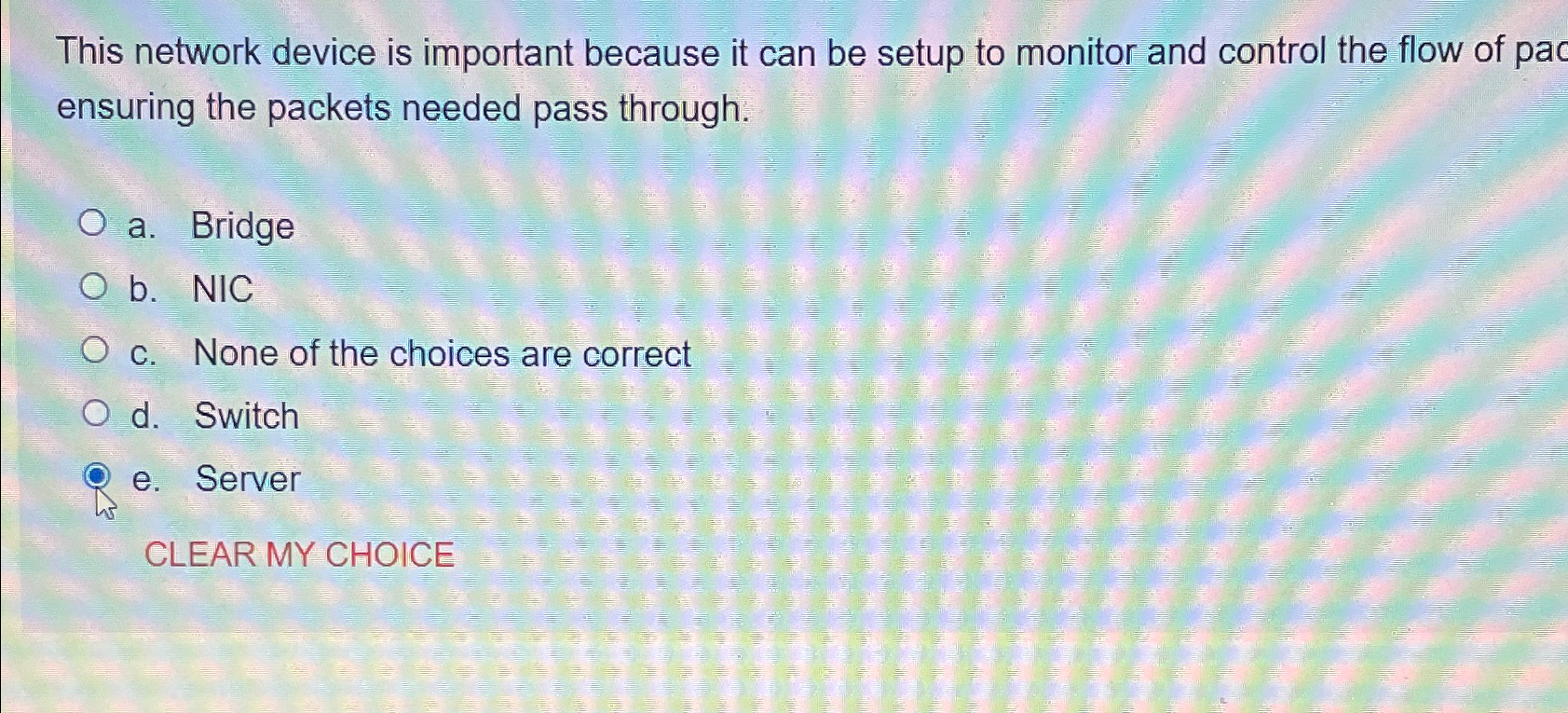  This network device is important because it can be setup to