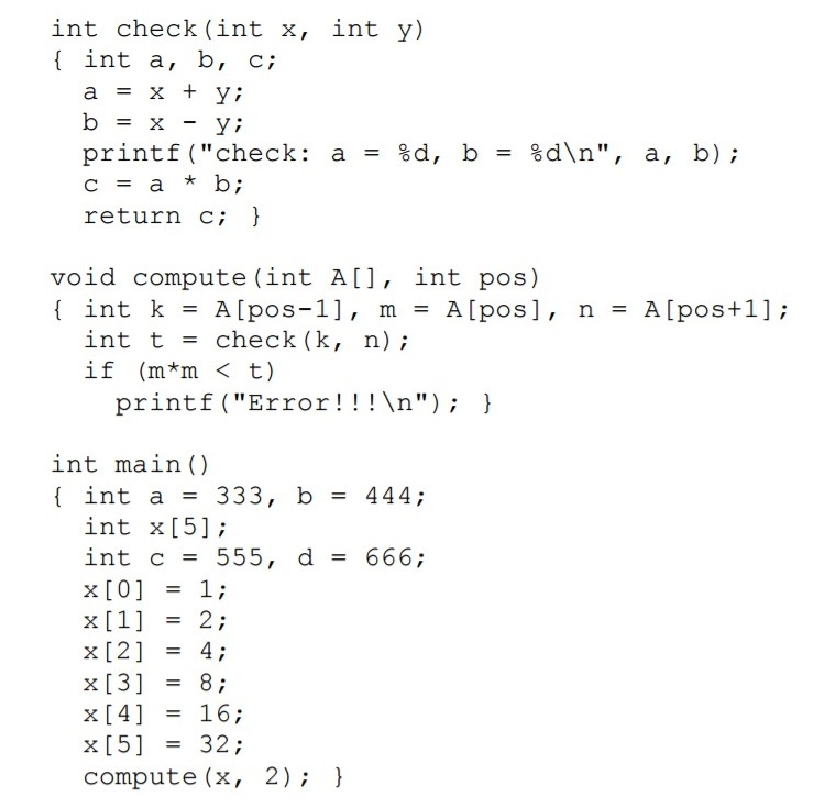 This C program is running. It was compiled using a perfectly ordinary