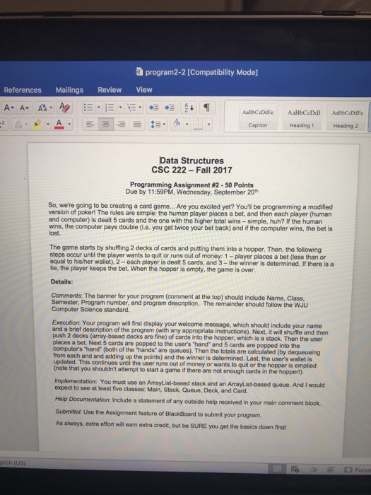  I have this java program assigned for Data Structures using Java