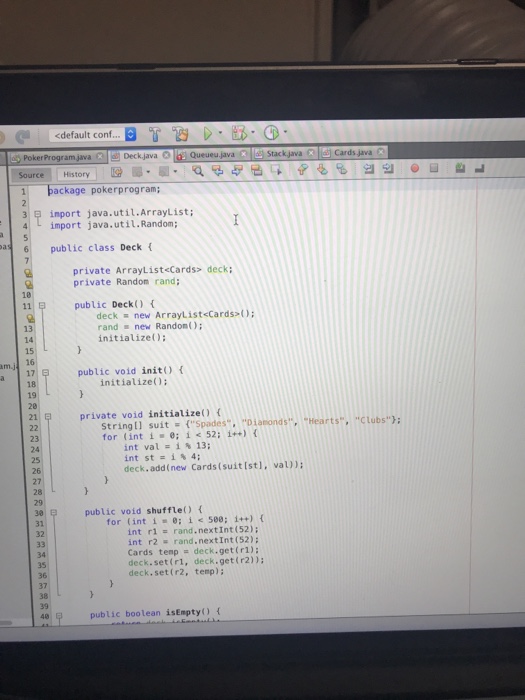 and I have the card class and deck class completed and Im