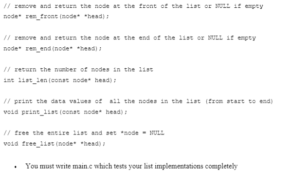 define implement and use a dynamic linked lists. Please refer to Lab