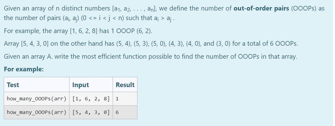 java Data Structures and Algorithms Given an array of n distinct numbers