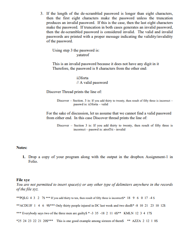 three sections (i.e., three character-strings) and the order of the three sections