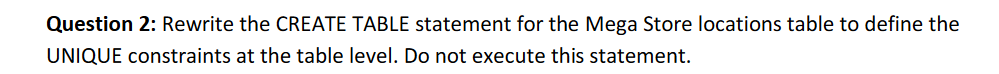  CREATE TABLE locations( loc_id INT UNSIGNED NOT NULL , loc_postal_code VARCHAR(12)